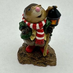 Wee Forest Folk Mr. Mole Lantern MO-00 Annette Petersen WFF 1992 Christmas Red